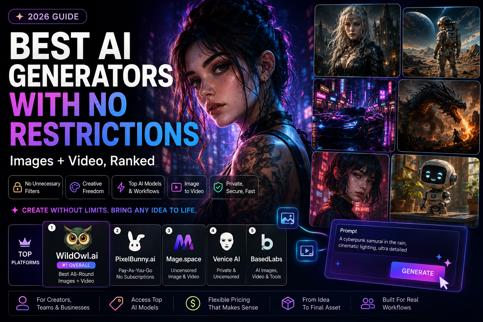 top ai generators with no restrictions